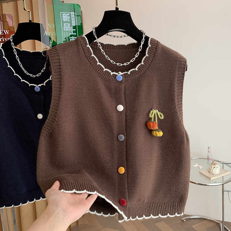 ニットベスト 新作 春秋 ゆったりシルエット ストレスフリーな着心地