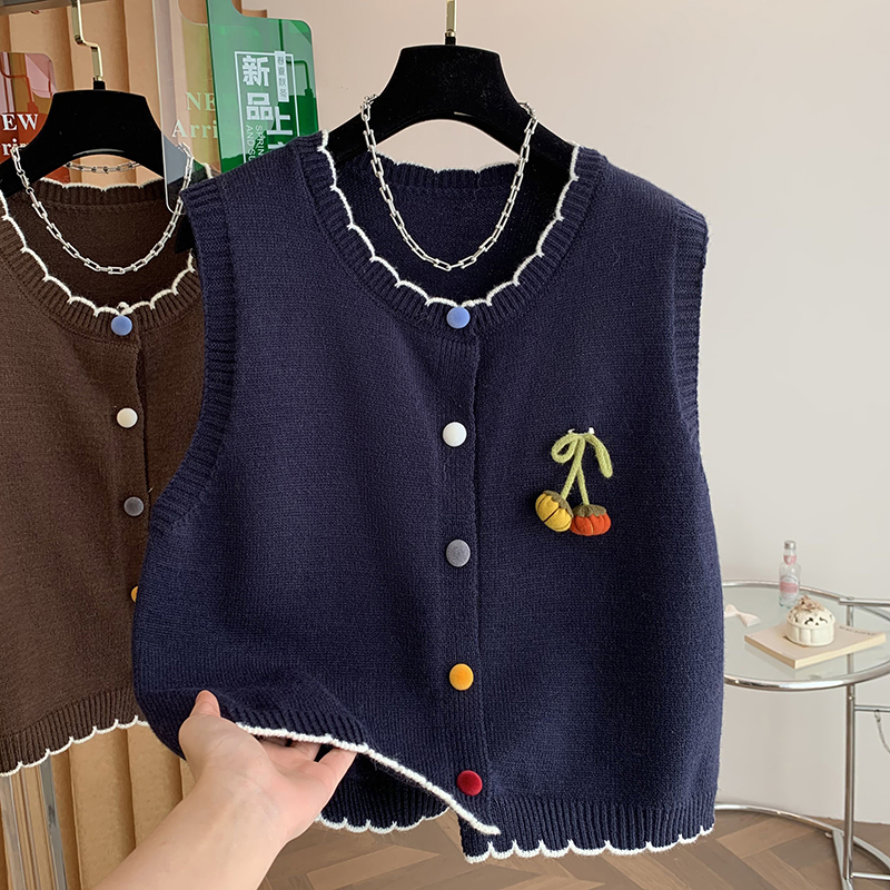 ニットベスト 新作 春秋 ゆったりシルエット ストレスフリーな着心地