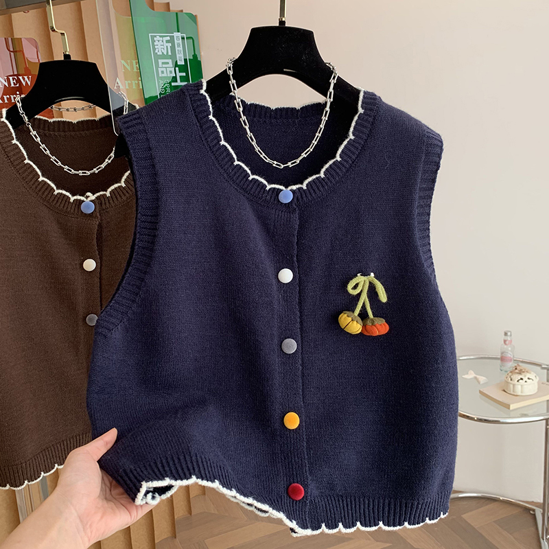 ニットベスト 新作 春秋 ゆったりシルエット ストレスフリーな着心地