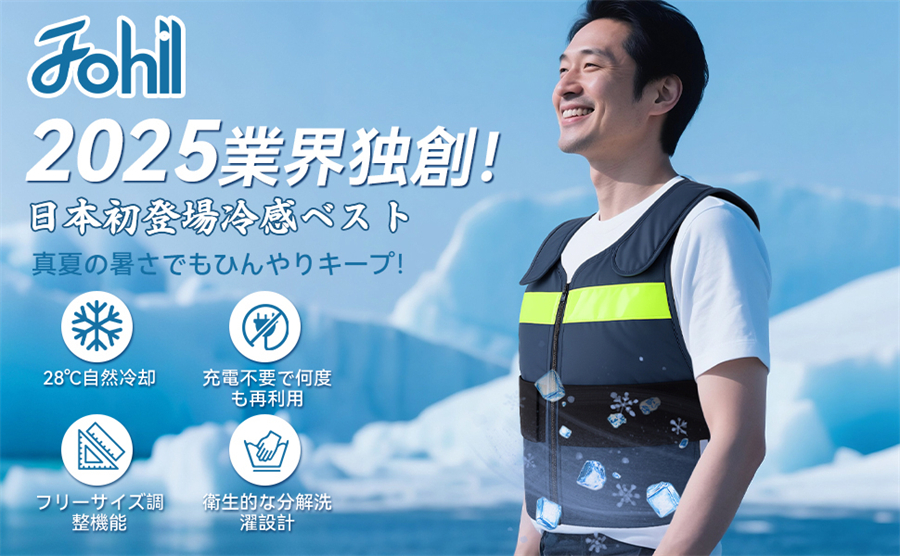 冷却ベスト 分解洗濯可能 PCM28℃自然凍結 クールグッズ フリーサイズ 冷却ベスト『2025業界初登場｜分解洗濯可能｜空調ベスト PCM28