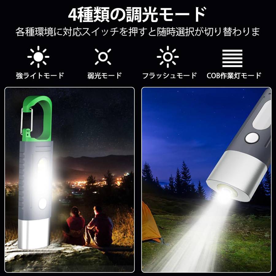 懐中電灯 LEDライト 強力 軍用 高輝度 USB充電式 小型 ミニ