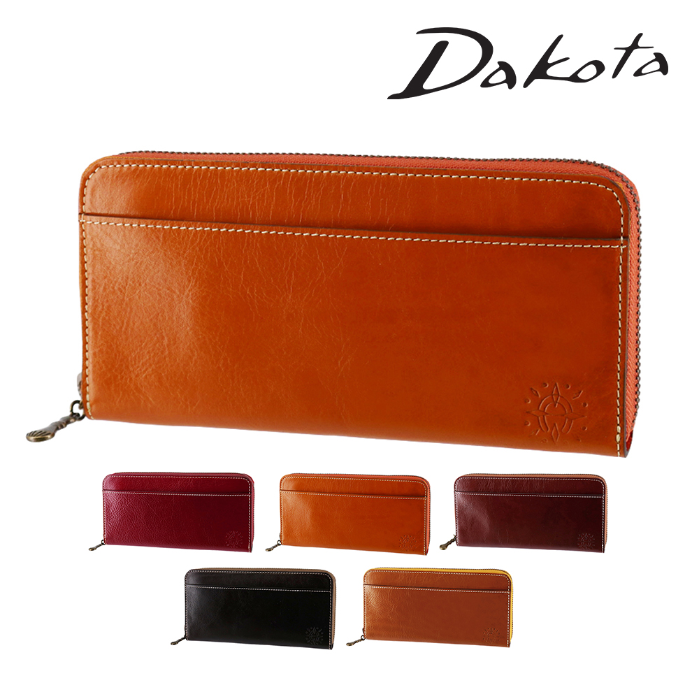 未使用✨Dakota トリコローレ フラップレザー長財布 オレンジブラウン