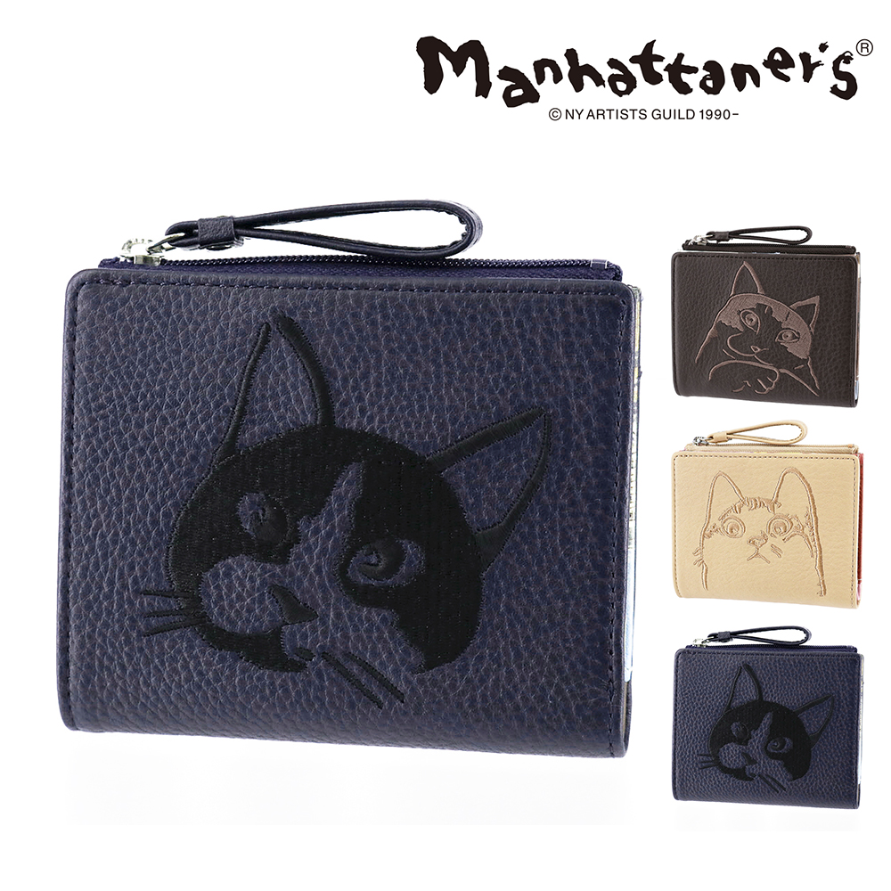 マンハッタナーズ　外ファスナー　二つ折財布　Manhattaner’s Manhattaner's（マンハッタナーズ） 最大40％ 二つ折り財布 本革