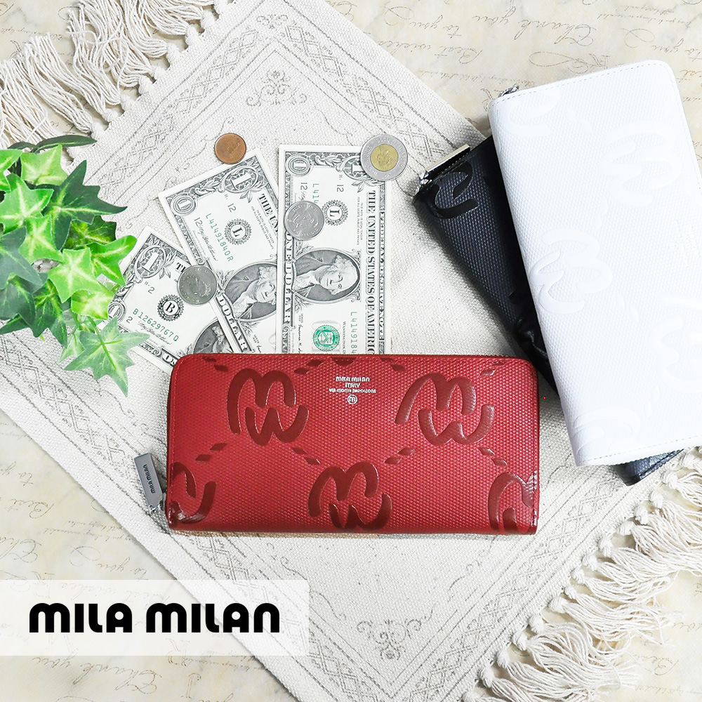 最大P+16% ミラ・ミラン 財布 長財布 ラウンドファスナー mila milan ミオ 255615 メンズ レディース