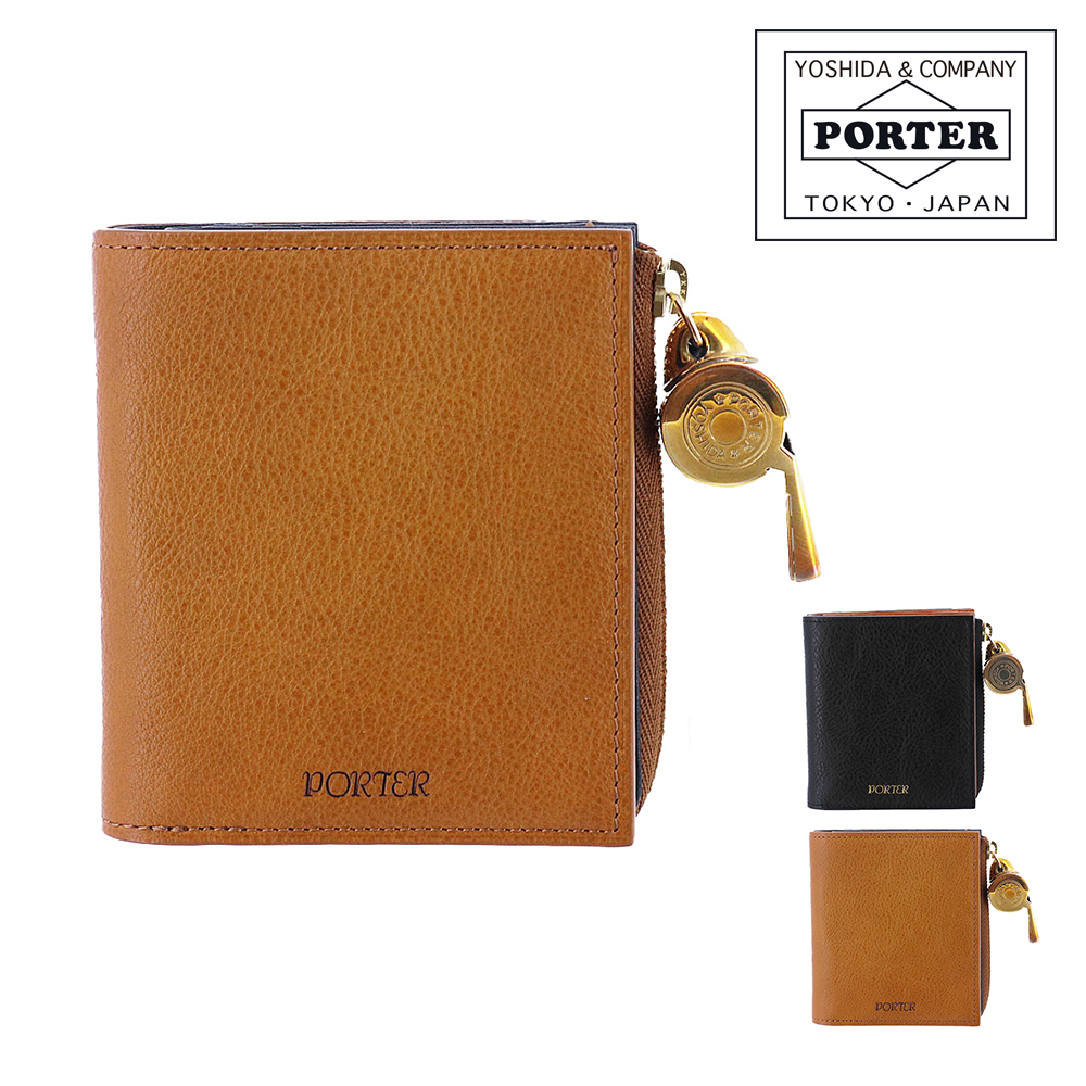 ポーター トーン タイニーパース 150-02290 吉田カバン PORTER 財布 二つ折り財布 ホック L字ファスナー メンズ レディースの画像