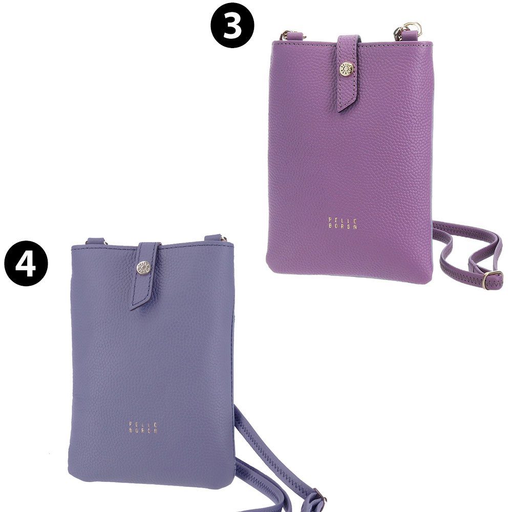 PELLE BORSA(ペレボルサ) ショルダーバッグ - パープル ストラップ着脱可 レザー PELLE BORSA（ペレボルサ） 最大42％ バッグ ショルダーバッグ