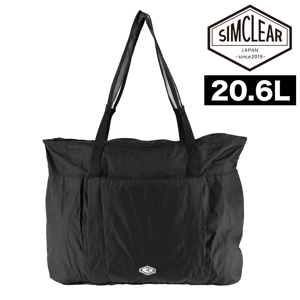 Akiyo送料無料/新品未DOUBLE RL CO ブラック トートバッグ シムクリア パッカブル トートバッグ 20.6L B4 肩掛け SIMCLEAR フォル