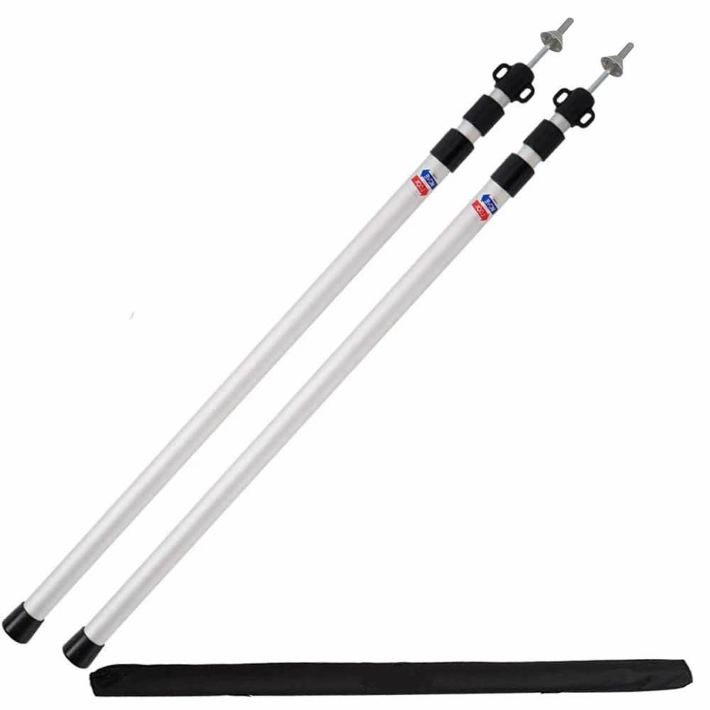 伸縮アルミボタンポール　3段式　240cm 2本セット 伸縮式テントポール タープポール アルミ 2本セット 3継無段階調節