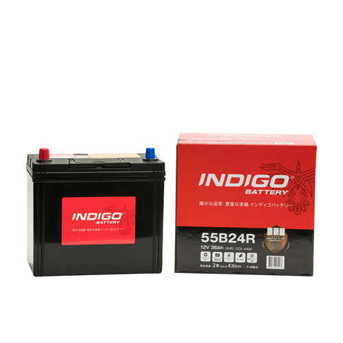 新品 【ＩＮＤＩＧＯ】インディゴバッテリー　国産車用　ＣＭＦ　５５Ｂ２４Ｒ INDIGO インディゴバッテリー 国産車用 CMF 55B24R 【55B24R】マーク