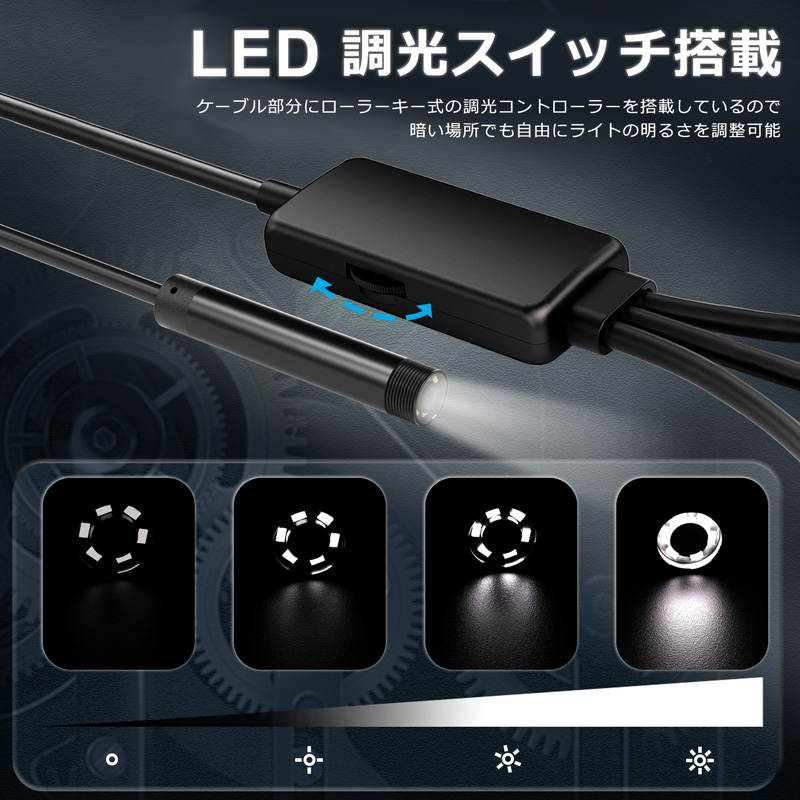 ファイバースコープ HD 内視鏡カメラ USB-A/C Lightning 3接続