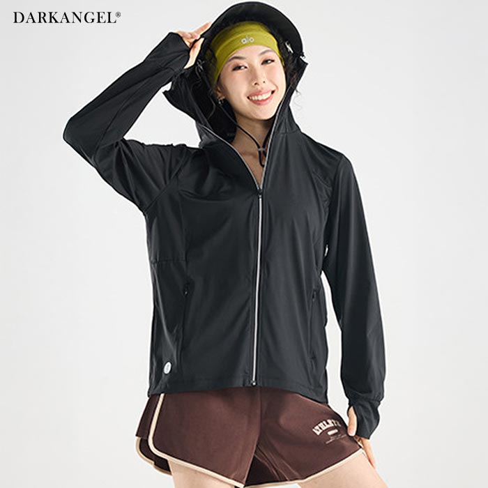軽やかUVカットパーカー（チャコール） Dark Angel uvカットパーカー パーカー 冷感 ラッシュガード