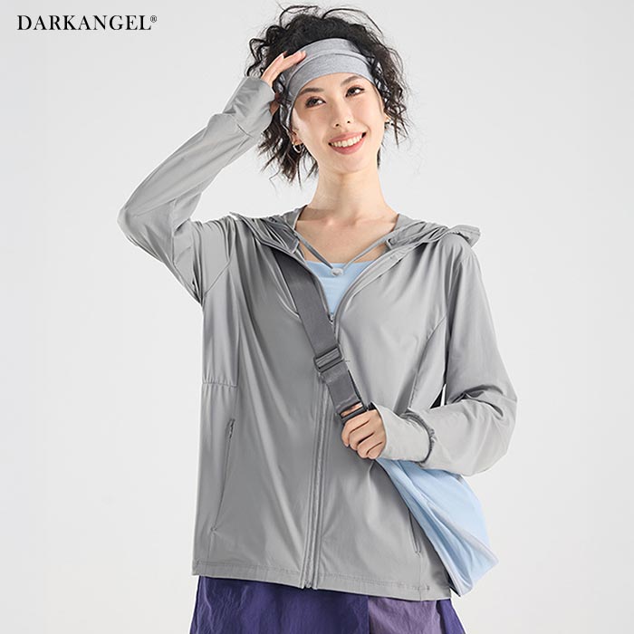 軽やかUVカットパーカー（チャコール） Dark Angel uvカットパーカー パーカー 冷感 ラッシュガード