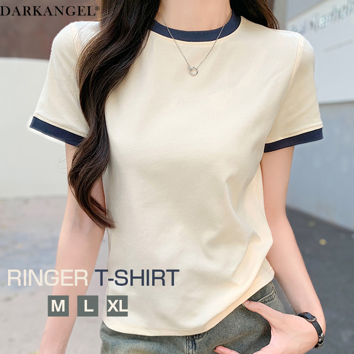 LMC★エンジェルボーダーユニセックスTシャツ Dark Angel トップス tシャツ レディース カットソー リンガーt