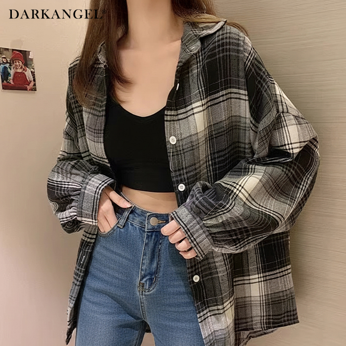 Dark Angel ブラウス 秋 シャツ チェックシャツ チェック