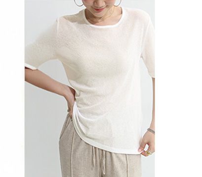 Dark Angel シアー半袖ロングスリーブTシャツ レディース T