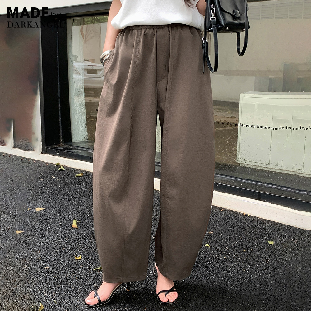 ワイドパンツ パンツレディース パンツ イージーパンツ イージーコクーンパンツ ボトム 速乾 カーブパンツ チノパンツ きれいめ ロング丈 ウエストゴム おしゃれ | Dark Angel | 09