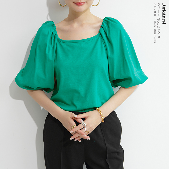 Dark Angel トップス レディース 夏 半袖 五分袖 バルーン