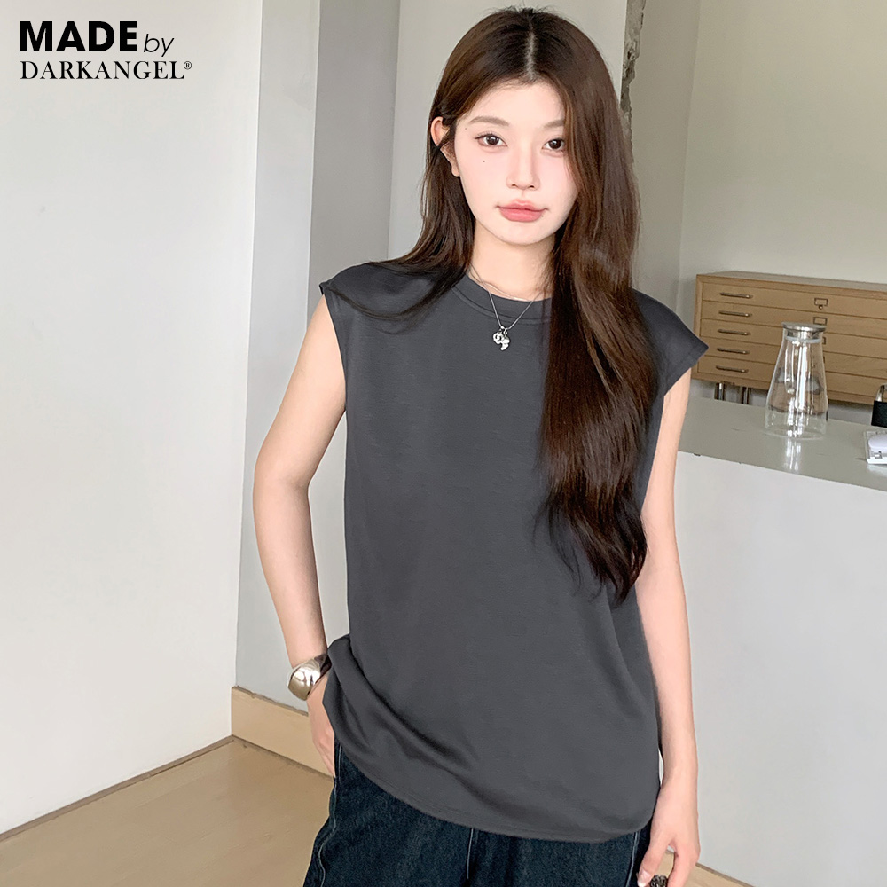 Dark Angel ニュアンスネックフレンチスリーブTシャツ