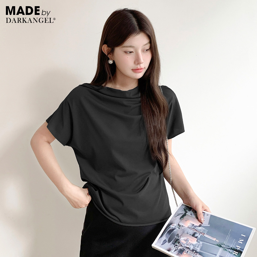 Dark Angel ニュアンスネックフレンチスリーブTシャツ