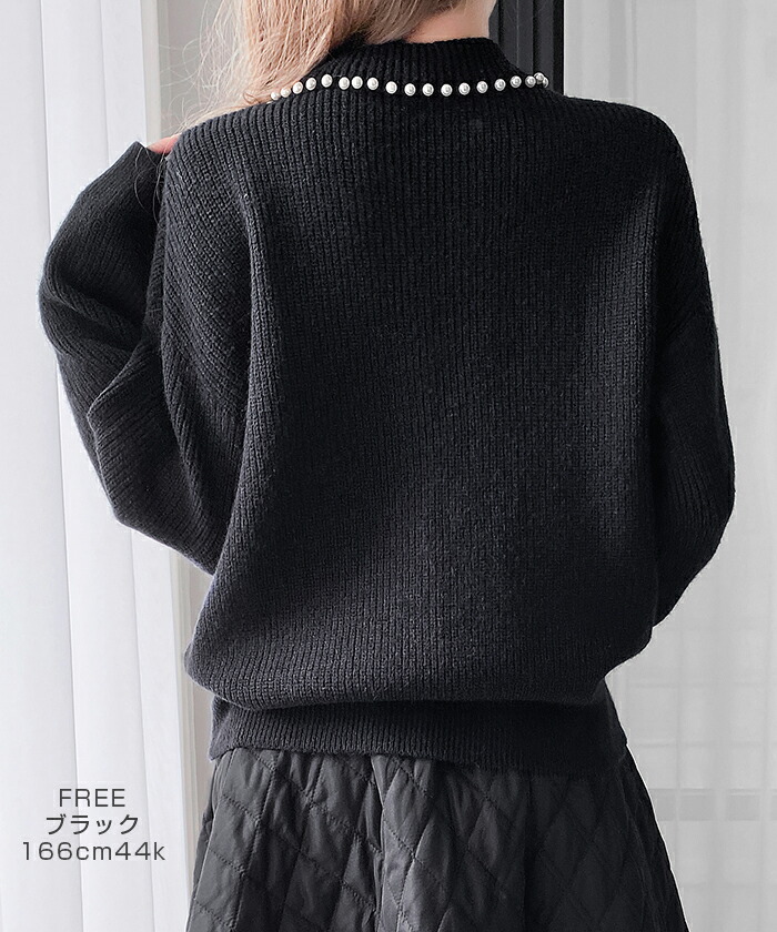 Dark Angel 襟パールリブニット 襟付きニット 秋冬新作 秋 冬 秋冬  