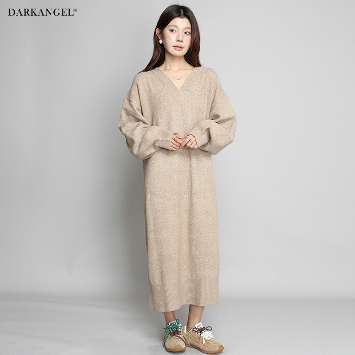 【極美品】ブラウン 長袖 ワンピース ワンピース 秋冬 きれいめ マキシ マキシ丈 マキシワンピ ロング