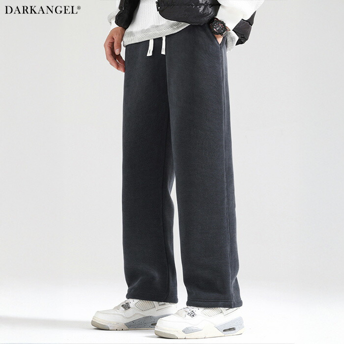 裏起毛 パンツ メンズ 秋冬 ボトム ゆったり ワイドパンツ