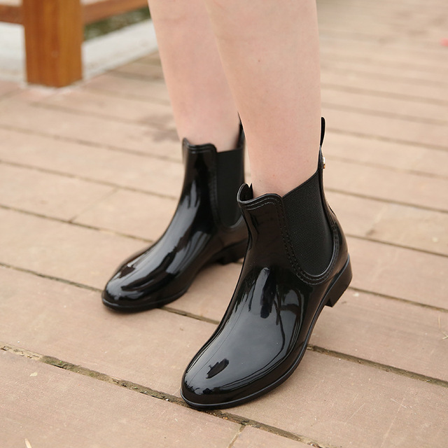 女性用滑り止め防水ブーツ,反射性PVCゴム靴,足首に伸縮性｜newold-goods｜05