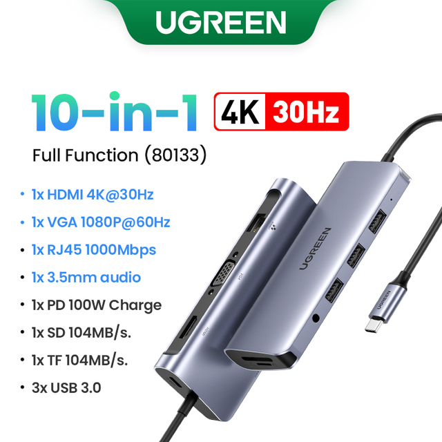 Macbook Air Pro UGREEN-USB,Hdmi 3.0,rj45,pd 2.0 w,アダプター,ipad pro m1,pcアクセサリ｜newold-goods｜05