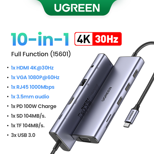 Macbook Air Pro UGREEN-USB,Hdmi 3.0,rj45,pd 2.0 w,アダプター,ipad pro m1,pcアクセサリ｜newold-goods｜09
