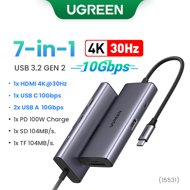 Macbook Air Pro UGREEN-USB,Hdmi 3.0,rj45,pd 2.0 w,アダプター,ipad pro m1,pcアクセサリ｜newold-goods｜08