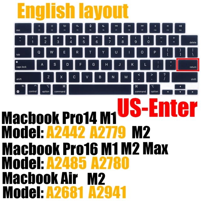 Macbook Air M2,a2681,2022,a2442,a2485,pro14,keybash,ロシア語,fran,新しい用のシリコン保護ケー｜newold-goods｜14