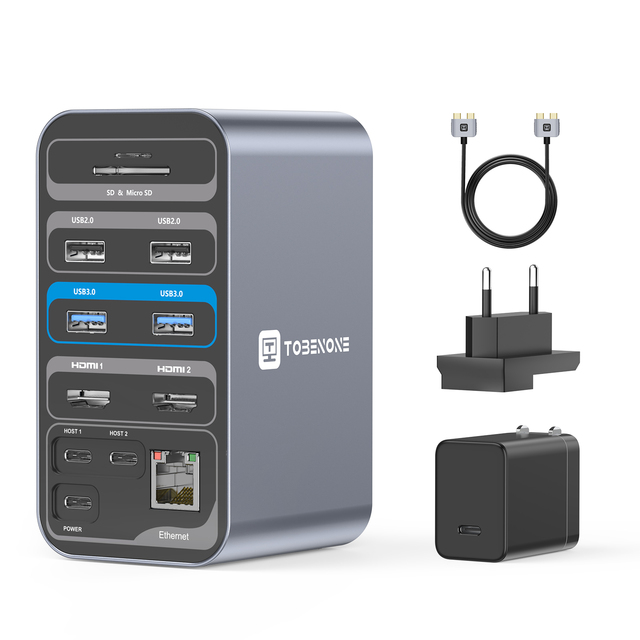 スイッチングハブ Topenone-USBハブタイプc,ドッキングステーション,4k,60hz,hdmi互換,プレイポート,USB 3.0,ラップトッ｜newold-goods｜02