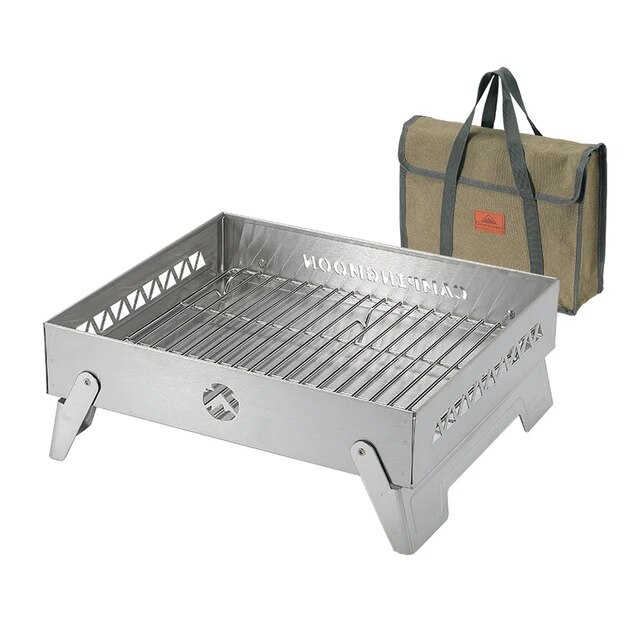 Outdoor Portable Stainless Steel Barbecue Rack Camping Picnic BBQ Charcoal｜newold-goods｜02