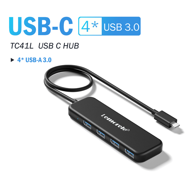LEMORE-USB 3.0ハブ,4 in 1,タイプCアダプター,ポートスロット,ラップトップ/Windows/Mac用の高速USBハブ,3.0｜newold-goods｜02