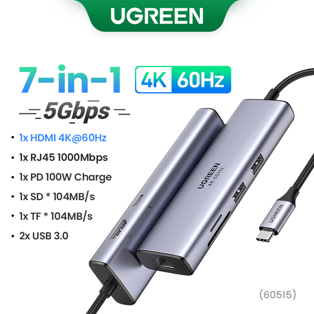 Ugreen-USB Type-C,4k60hz/c,100w,macbook,ipad,huawei,samsung pc,3.0 usbハブ用のア｜newold-goods｜04