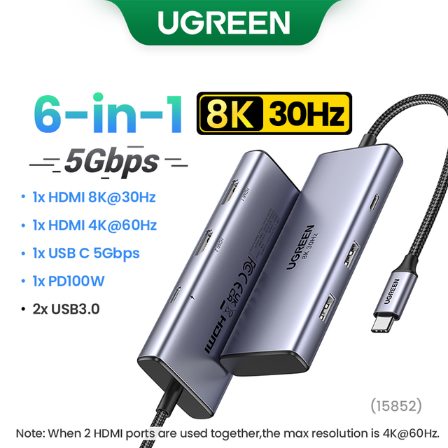 Ugreen-USB Type-C,4k60hz/c,100w,macbook,ipad,huawei,samsung pc,3.0 usbハブ用のア｜newold-goods｜02