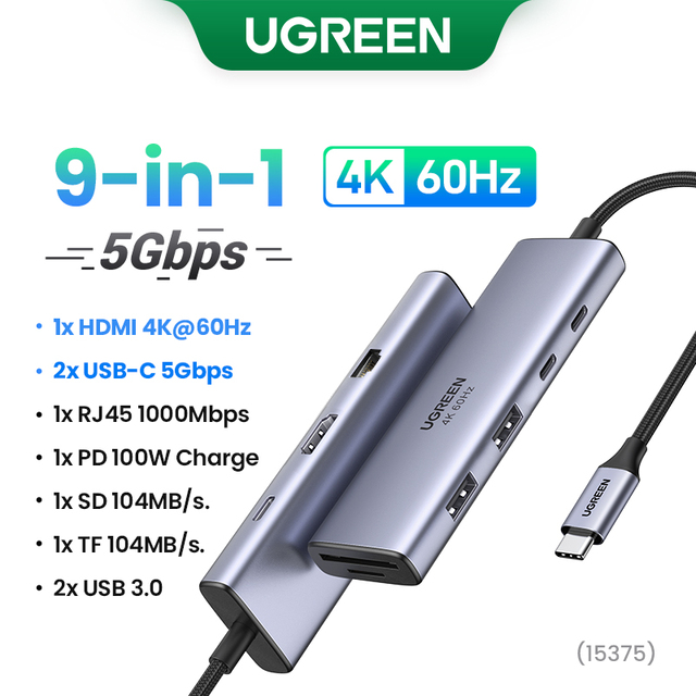 Ugreen-USB Type-C,4k60hz/c,100w,macbook,ipad,huawei,samsung pc,3.0 usbハブ用のア｜newold-goods｜05