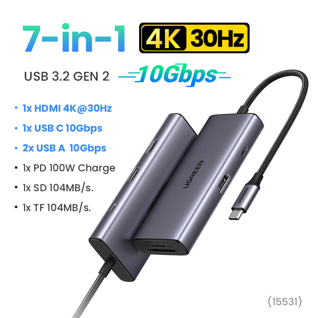 Ugreen-USB Type-C,4k60hz/c,100w,macbook,ipad,huawei,samsung pc,3.0 usbハブ用のア |  | 04