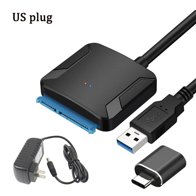 Sata-USB 3.0アダプター,SATA 2.5/3.5インチハードドライブ用,12V/2a電源インターフェース付きのスプリングドライブ｜newold-goods｜07