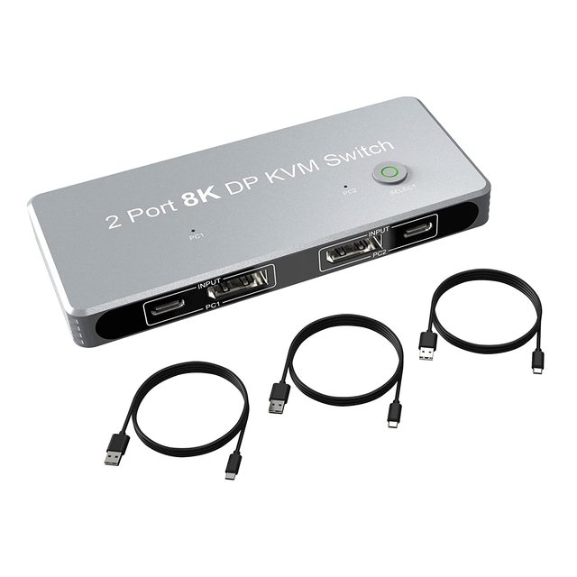 Dell デスクトップ モニター・キーボード付き デュアルディスプレイポート付きUSB kvmスイッチ,1モニター,PC