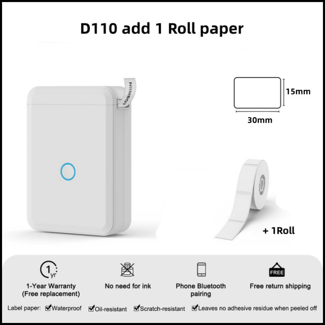 Niimbot-ポータブルステッカープリンター,感熱印刷機,d110,12-15mm｜newold-goods｜11