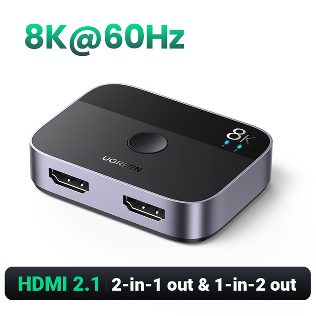 UGREEN-HDMI-in-1スプリッタースイッチ,2-in-1出力,xboxシリーズx,ps5,hdmiモニター,スイッチャー,8k,60hz,4｜newold-goods｜02