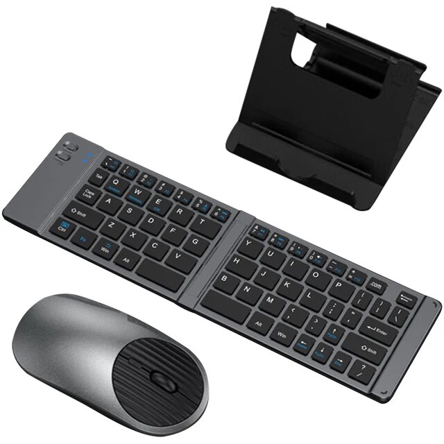 Bluetoothと互換性のあるキーボードとマウスを備えたポータブルミニタブレット,ワイヤレス折りたたみスタンド,iOS,Android, iPad｜newold-goods｜04