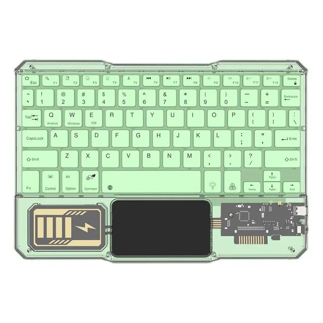 タッチパッドキーボード,Bluetooth,充電式,ワイヤレス,iPad, Android, iOS, Windows, PC,タブレットを備えた透明｜newold-goods｜03