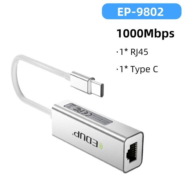 Edup usb 3.0ハブusbスプリッタ3ポートタイプcハブusbにRj45 gigabit ethernetアダプタmacbookのラップトップ｜newold-goods｜04