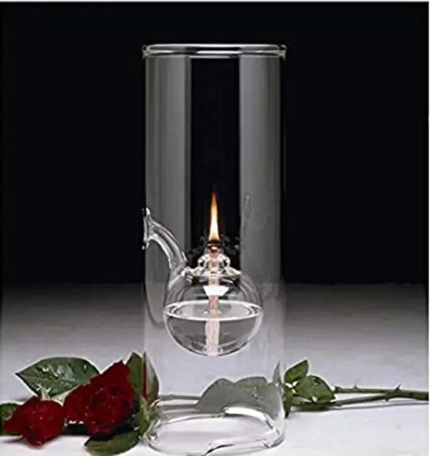 Memeokonハンドクラフトガラス円筒形オイルライトホウケイ酸には、取り付けられたハリケーンキャンドルホルダーの袖ランプが含まれています｜newold-goods｜02