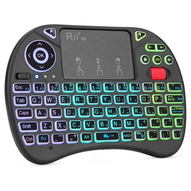 Rii-X8 2.4GHzワイヤレスミニキーボード,タッチパッド付きバックライト,PC/Android TVボックス/iPad用｜newold-goods｜02