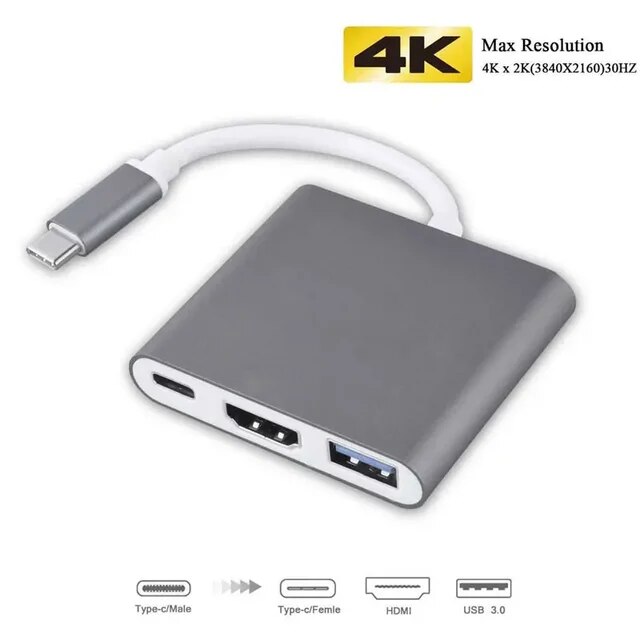 Macbook pro/air/huawei mate,タイプc,hdmi互換,usb 3.0/type cアダプター,アルミニウム,タイプc｜newold-goods｜05