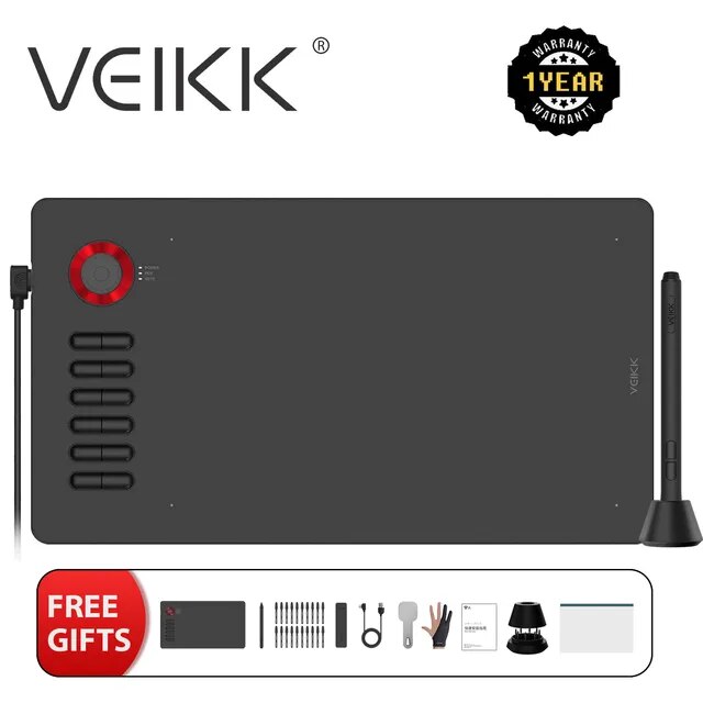 VEIKK A15PROデジタル描画タブレット,バッテリー付きグラフィックタブレット,チルト機能,Android, Windows, Mac, 12キ :a 4000352615587 20240310:newold goods