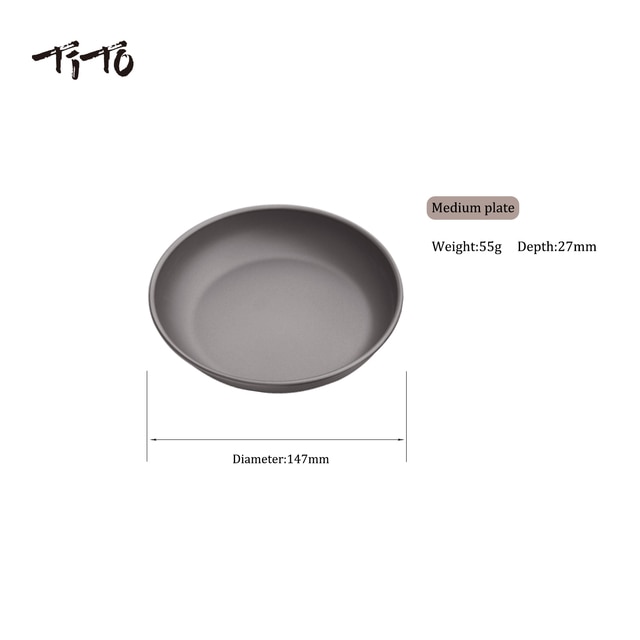 Tito-屋外キャンプ用調理器具,4色のガラス製レインボーチタンディッシュ,超軽量チタンディナープレート｜newold-goods｜02